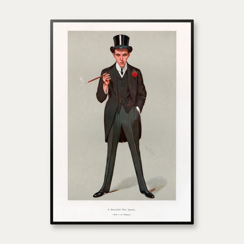 A Successful First Speech - Vanity Fair karikatur fra 1907 – billede 1