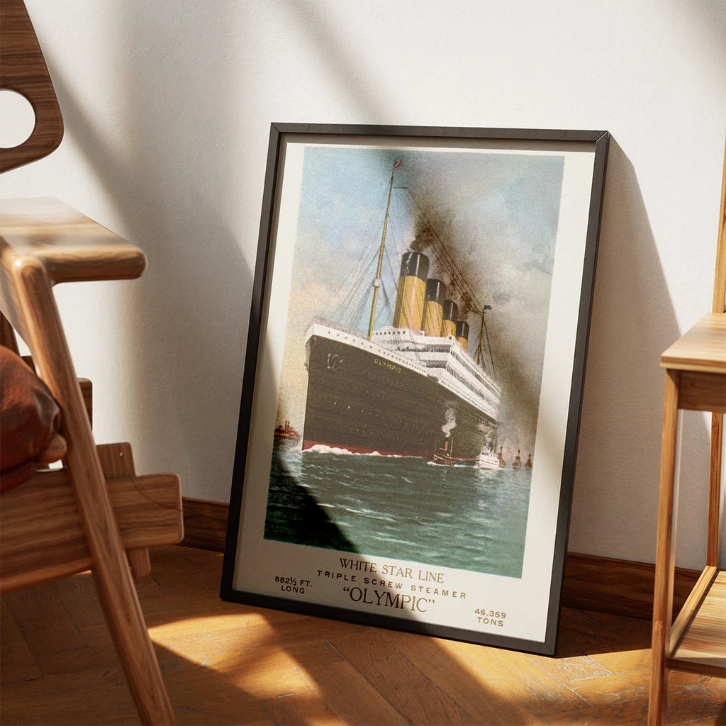 RMS Olympic - Søfartsplakat med White Star Line fra 1920 – billede 3