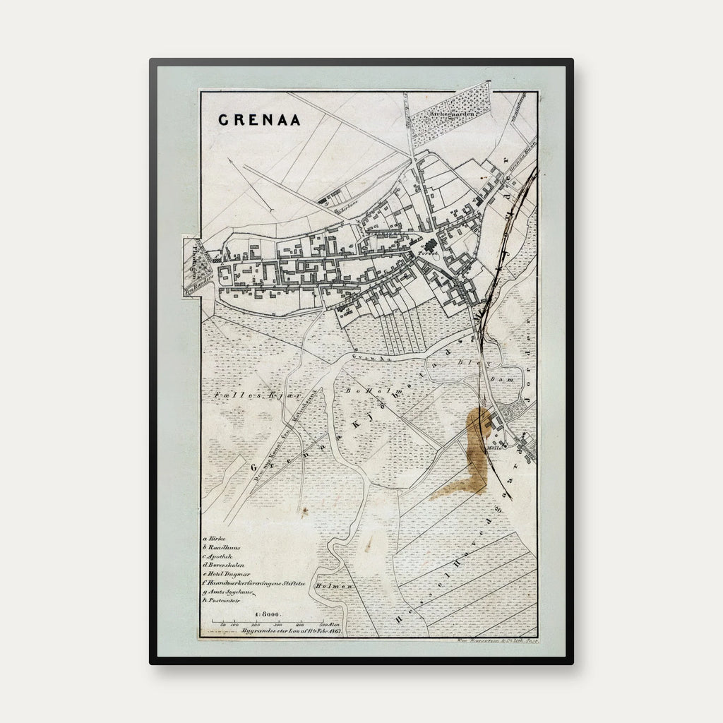 Grenå Bykort 1865 - Plakat – billede 1