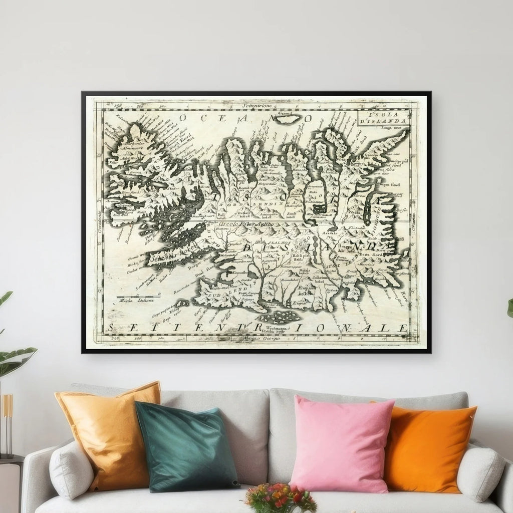 Island - Historisk kort af Vincenzo Coronelli fra 1692 - 60×45 cm – billede 3