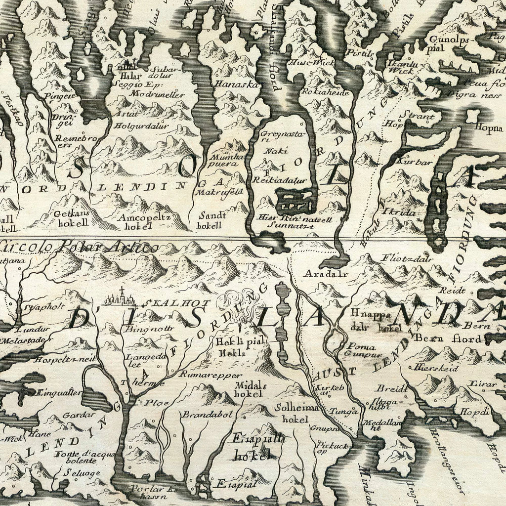 Island - Historisk kort af Vincenzo Coronelli fra 1692 - 60×45 cm – billede 4