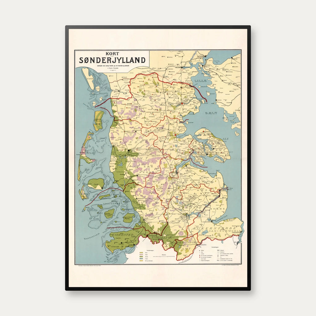 Kort over Sønderjylland 1913 - Historisk og nationalt kort – billede 1