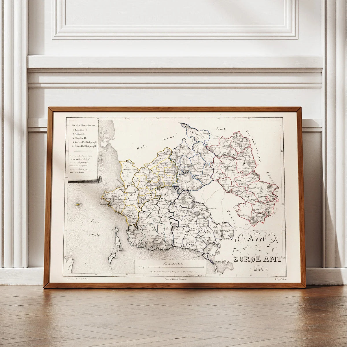 Kort over Sorø Amt 1823 - Plakat – billede 2