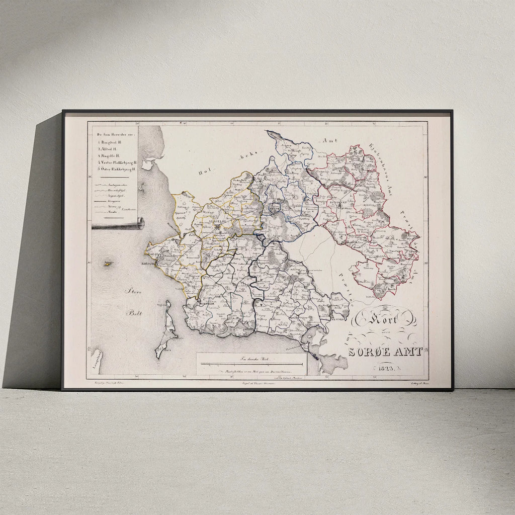 Kort over Sorø Amt 1823 - Plakat – billede 3