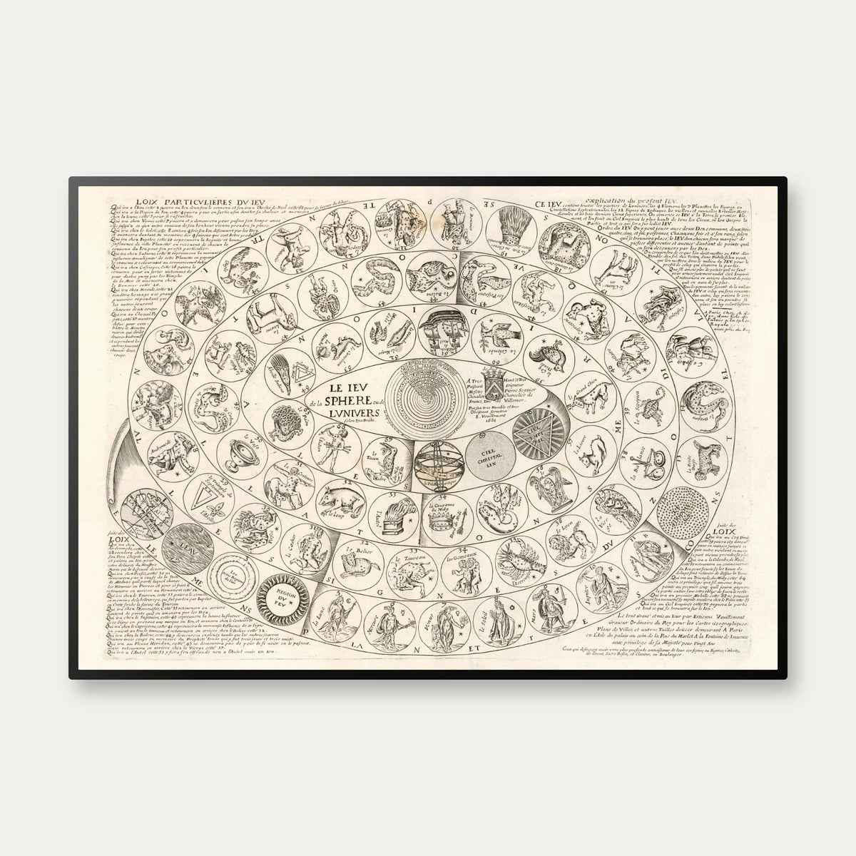 Tycho Brahes sfærespil 1661 - Astronomisk planche – billede 1