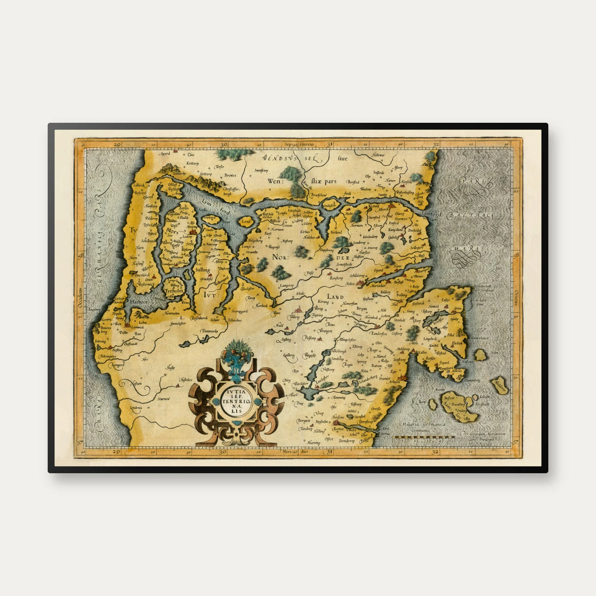Nord- & Midtjylland 1595 - Gerard Mercator – billede 1