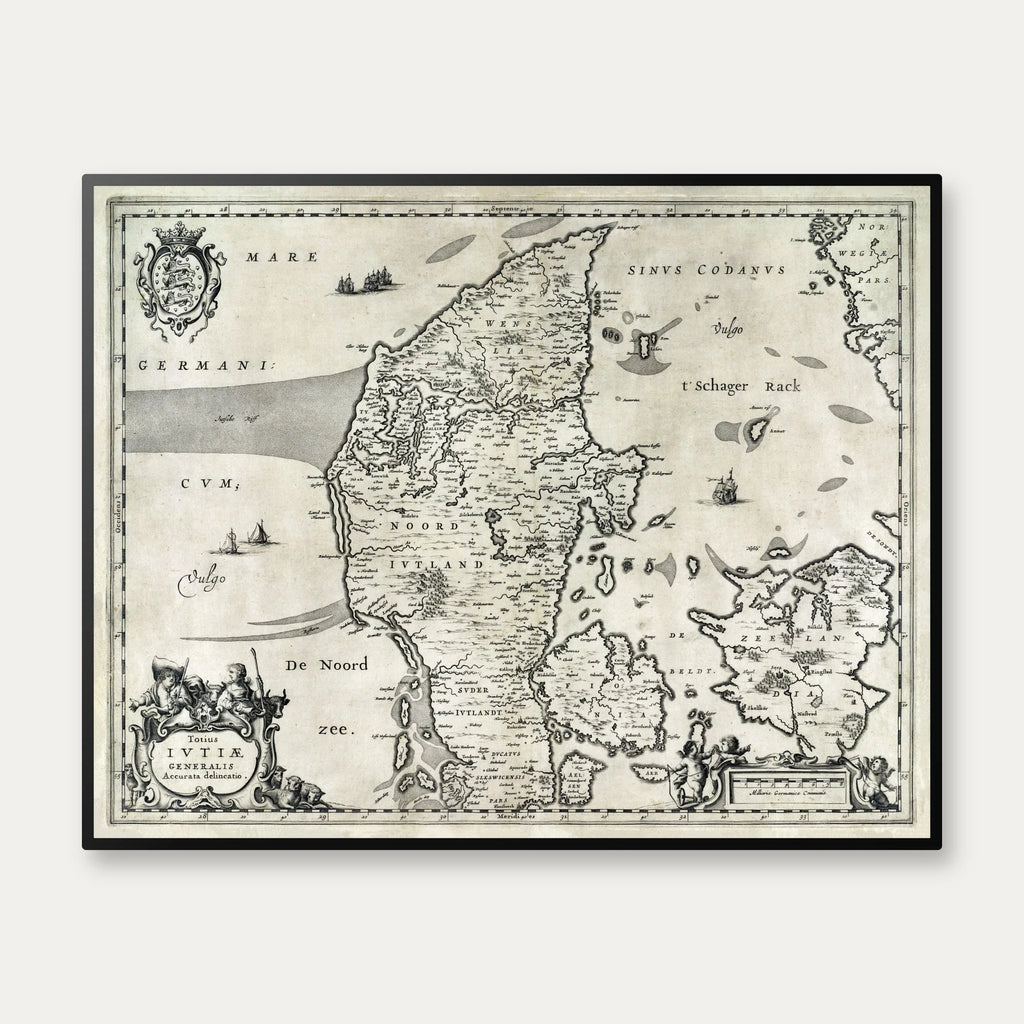 Jylland 1647 - Historisk kort af Joannes Janssonius - 75×55 cm – billede 1