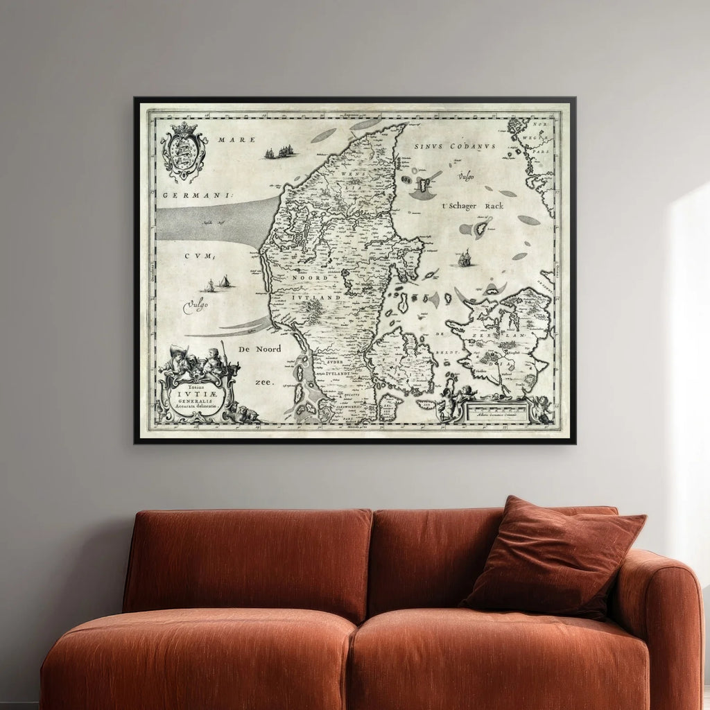 Jylland 1647 - Historisk kort af Joannes Janssonius - 75×55 cm – billede 2