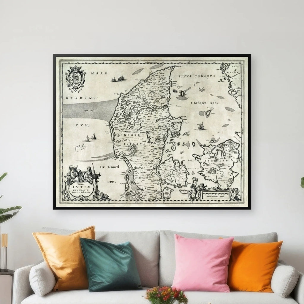 Jylland 1647 - Historisk kort af Joannes Janssonius - 75×55 cm – billede 3