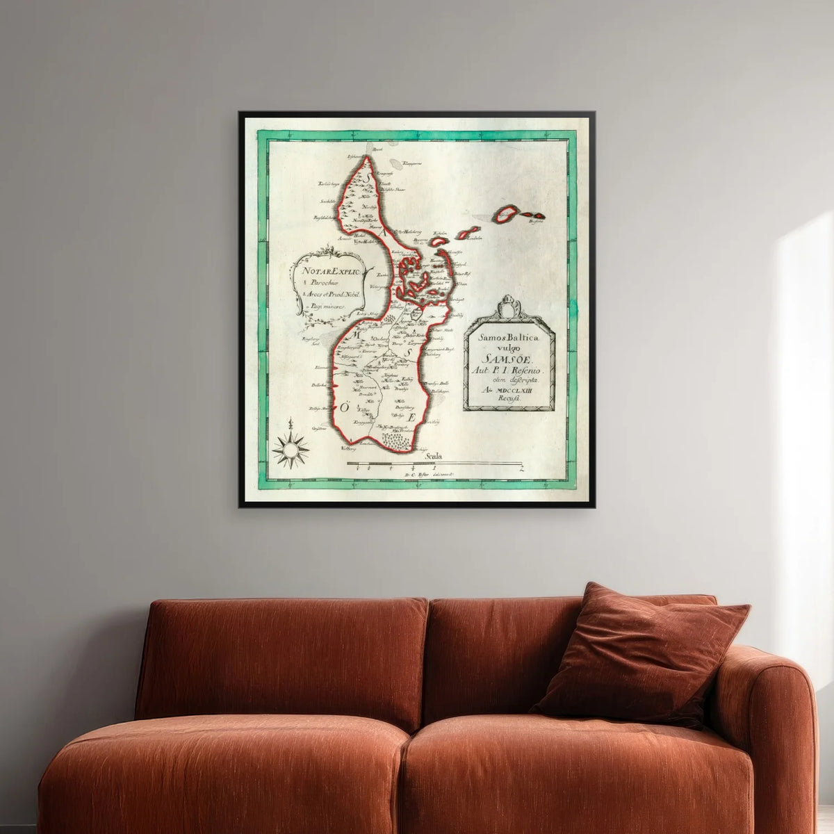 Samsø 1763 - Historisk kort fra Det Danske Atlas - 45×50 cm – billede 2