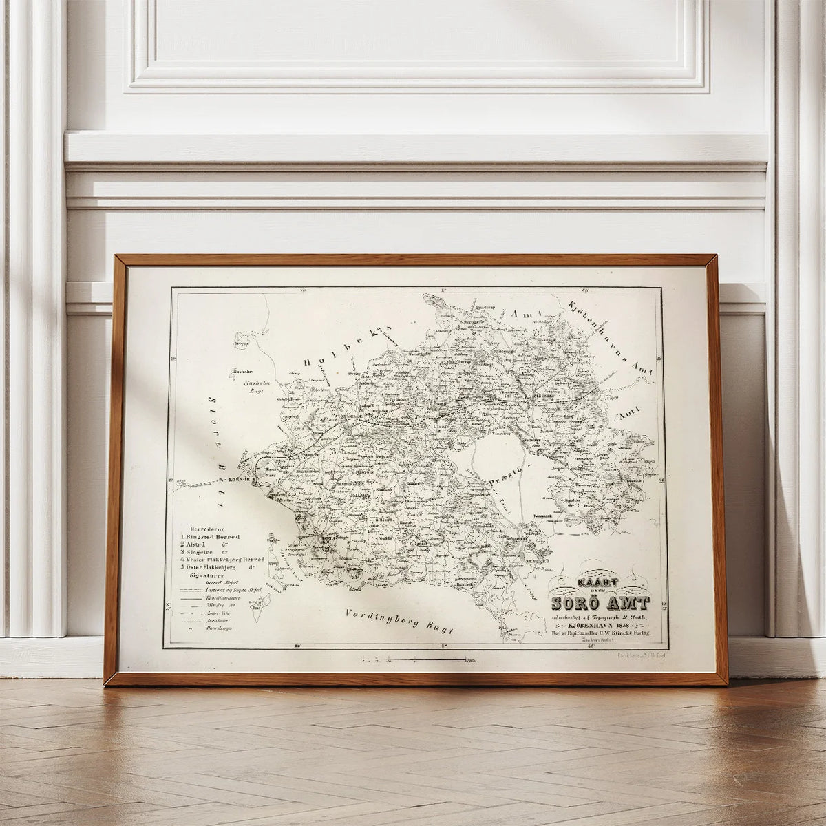 Kort over Sorø Amt 1858 - Plakat – billede 2
