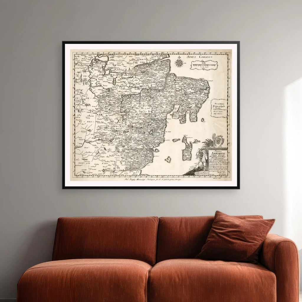 Aarhus Stift 1767 - Historisk kort fra Den Danske Atlas - 60×50 cm – billede 2