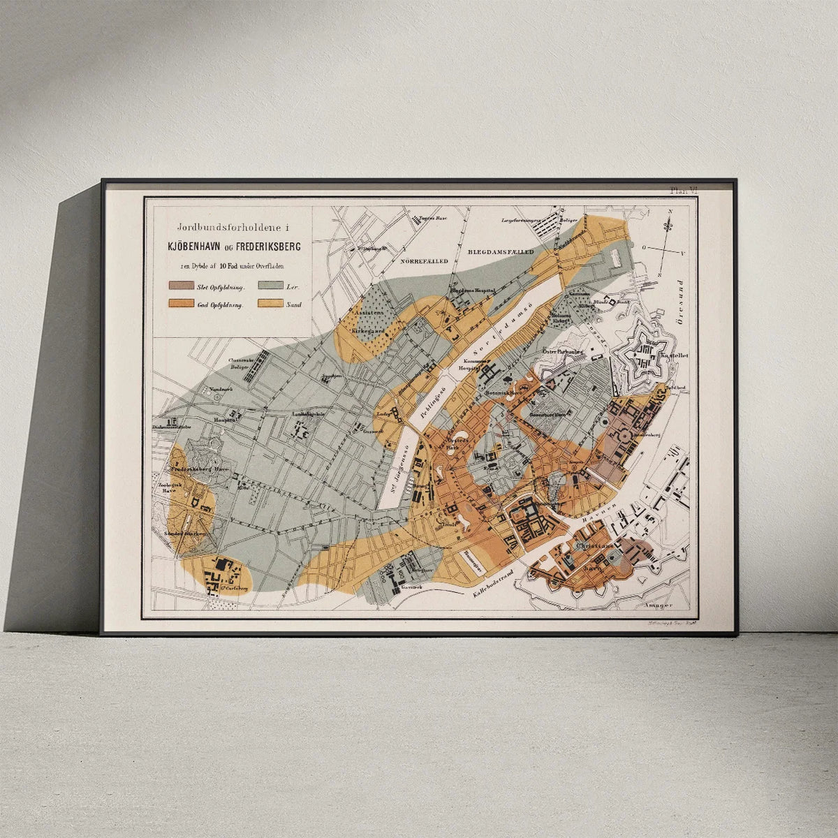 København og Frederiksberg jordbund 1878 - Geologisk kort – billede 3