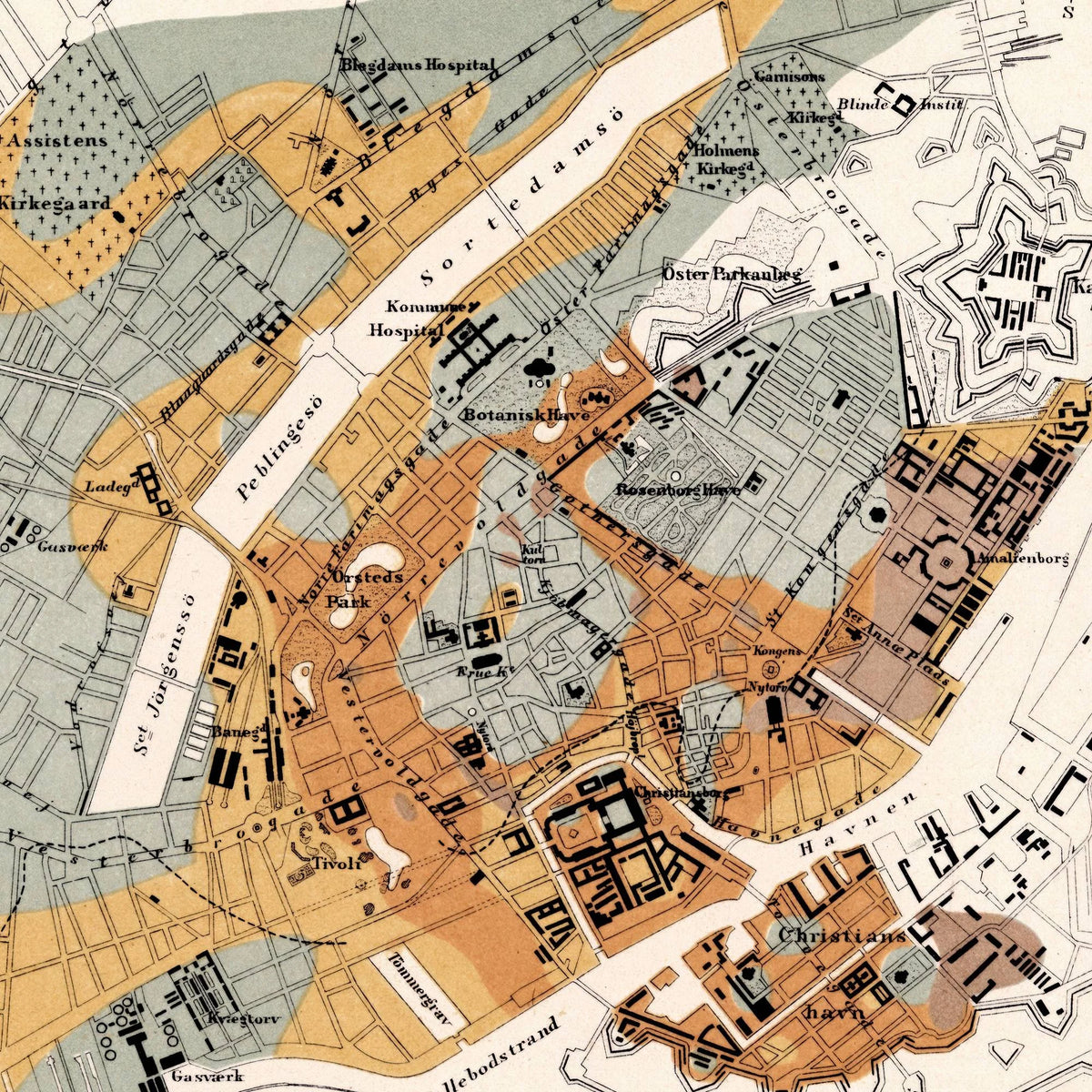 København og Frederiksberg jordbund 1878 - Geologisk kort – billede 4