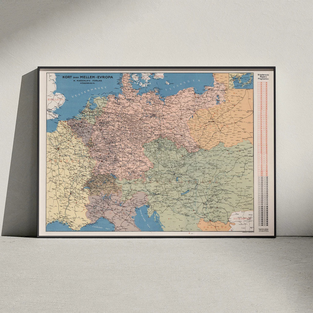 Mellemeuropa 1914 - Historisk krigskort – billede 3