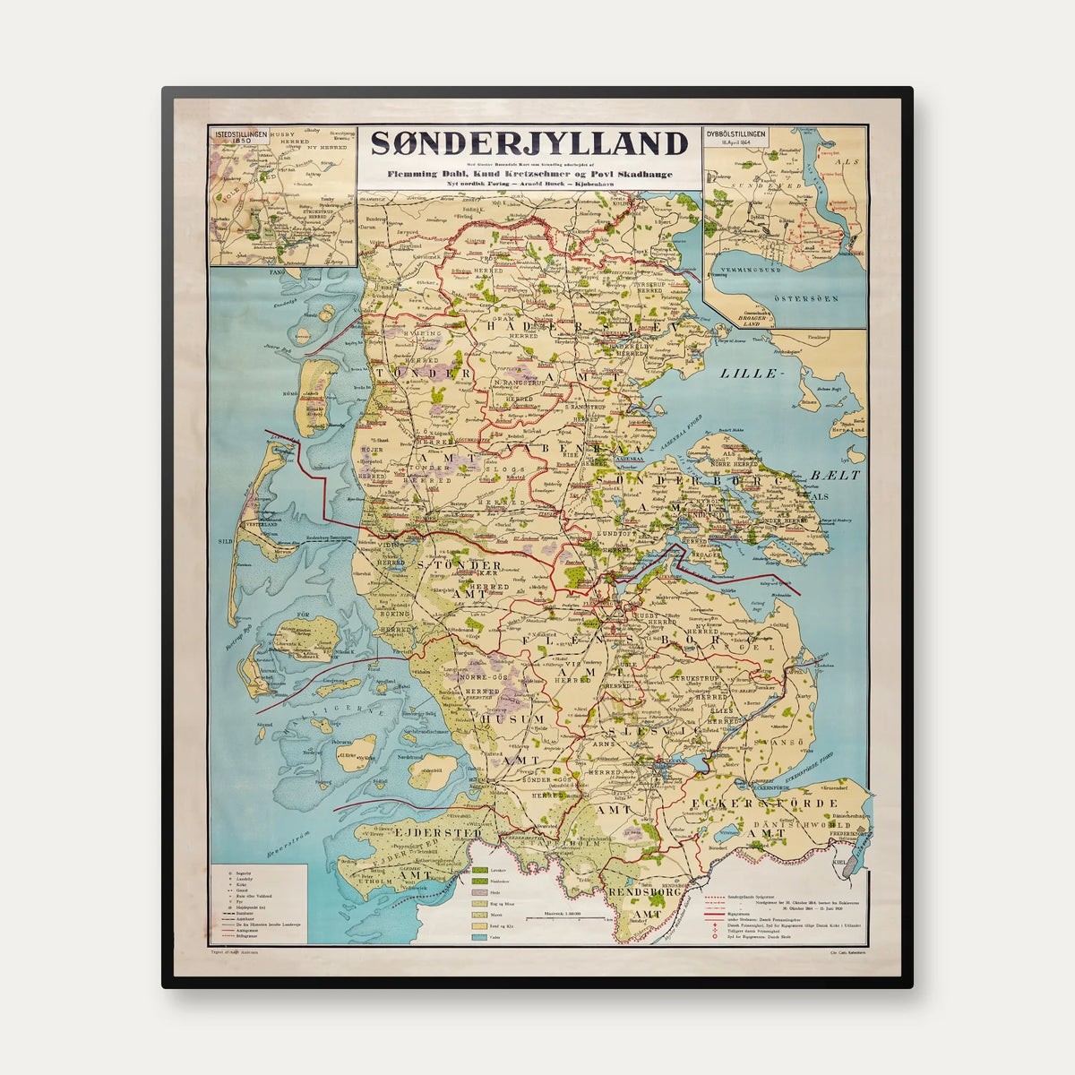 Sønderjylland - Geografisk anskuelsesbillede af Aage Andersen - 50×60 cm – billede 1