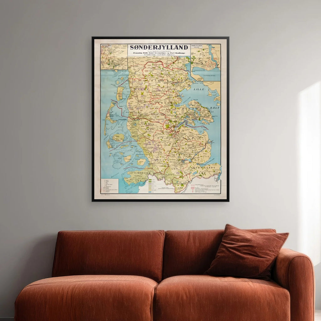 Sønderjylland - Geografisk anskuelsesbillede af Aage Andersen - 50×60 cm – billede 2