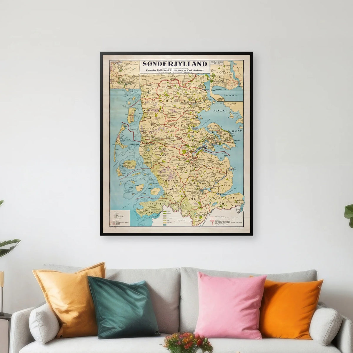 Sønderjylland - Geografisk anskuelsesbillede af Aage Andersen - 50×60 cm – billede 3