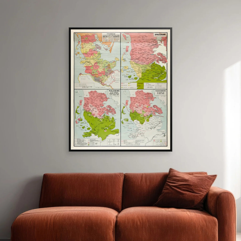 Sønderjylland - Geografisk skoleplakat af Aage Andersen - 50×60 cm – billede 2