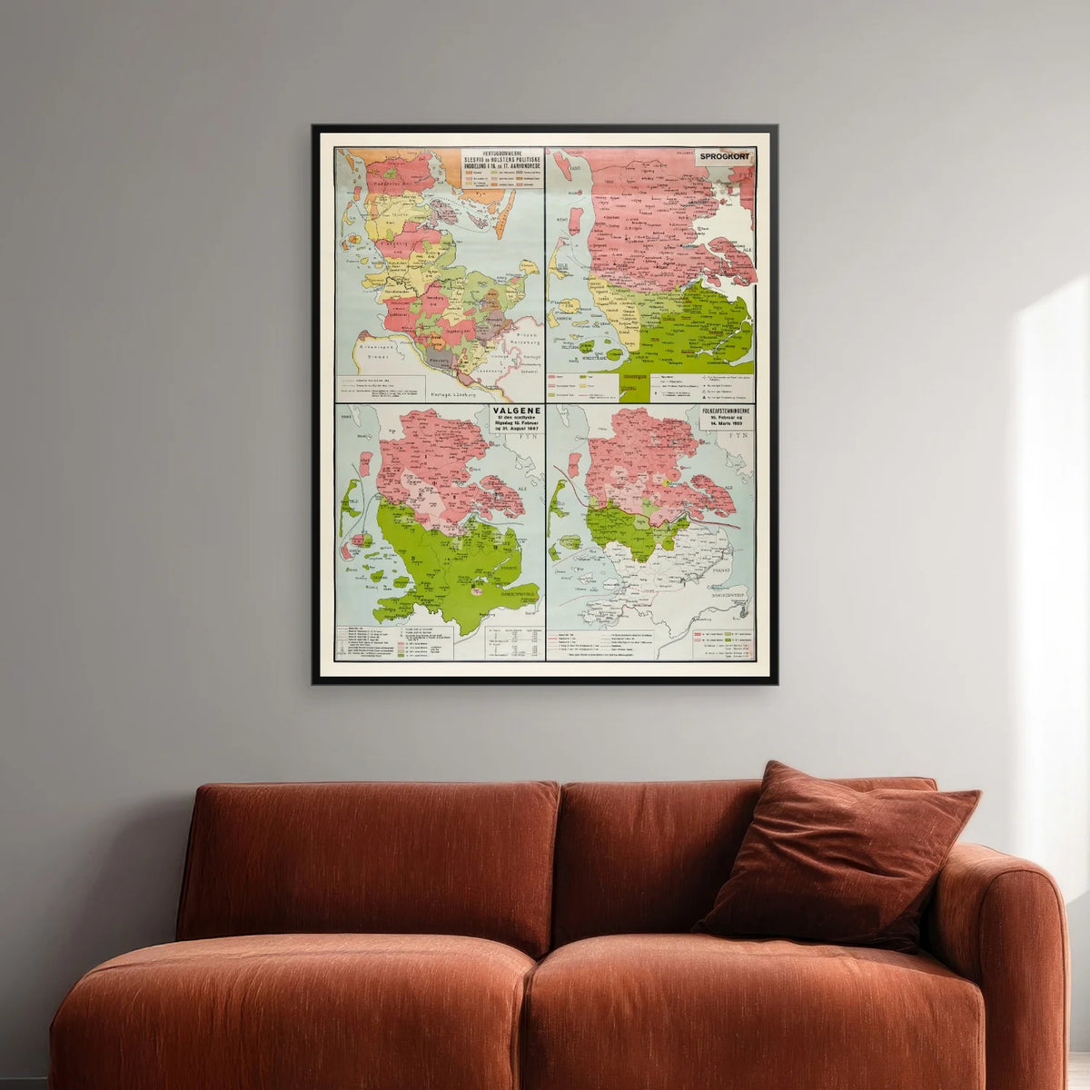 Sønderjylland - Geografisk skoleplakat af Aage Andersen - 50×60 cm – billede 2