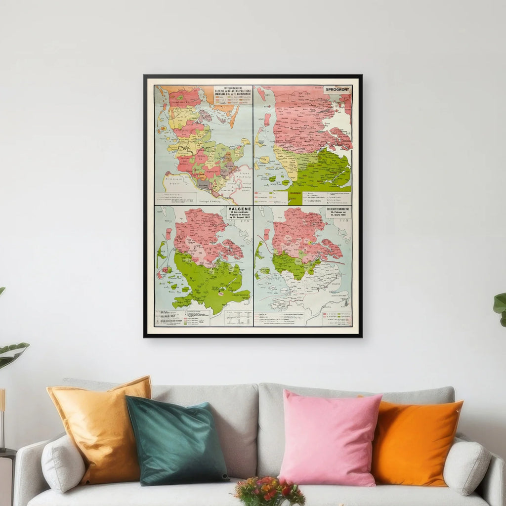 Sønderjylland - Geografisk skoleplakat af Aage Andersen - 50×60 cm – billede 3