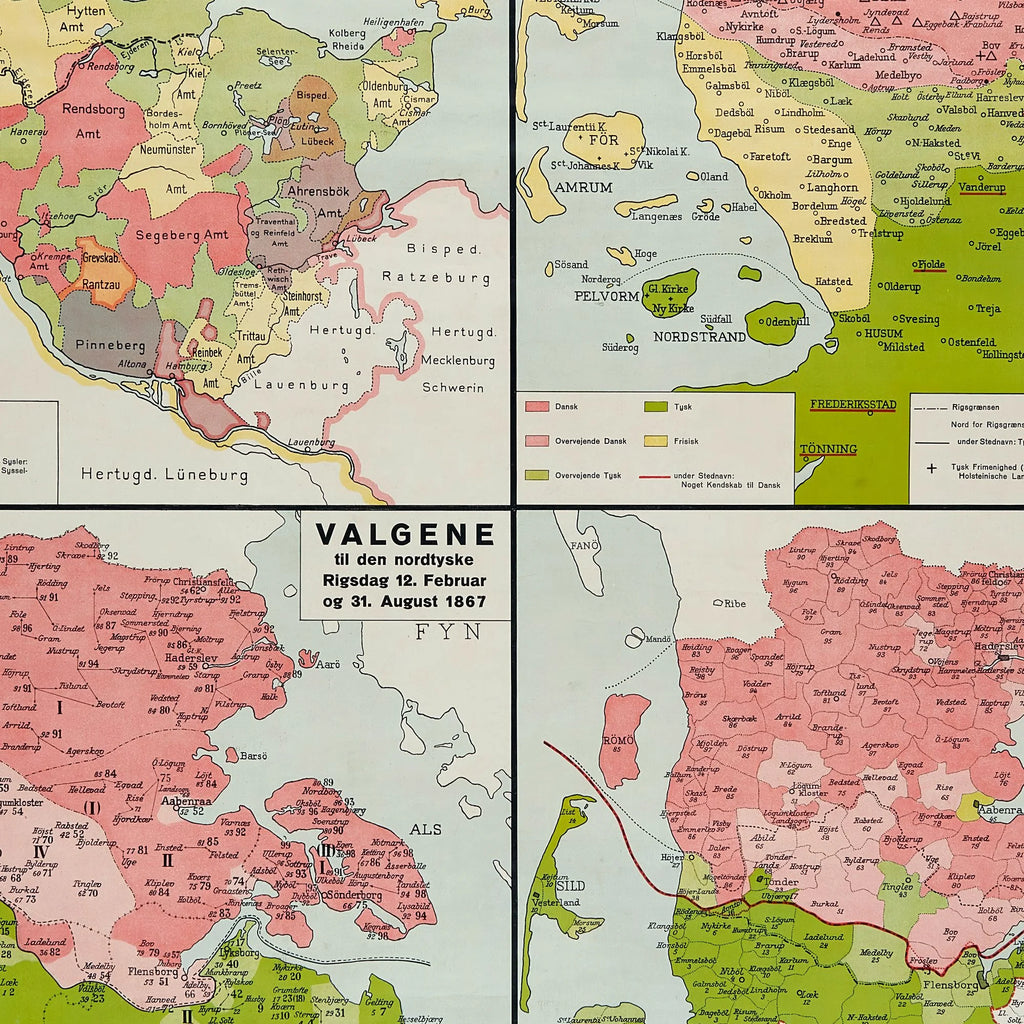 Sønderjylland - Geografisk skoleplakat af Aage Andersen - 50×60 cm – billede 4