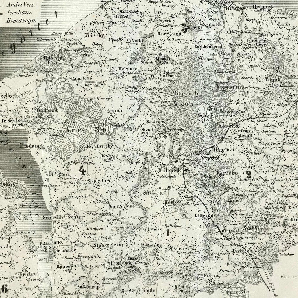 Kort over Frederiksborg Amt 1870 - Plakat – billede 4