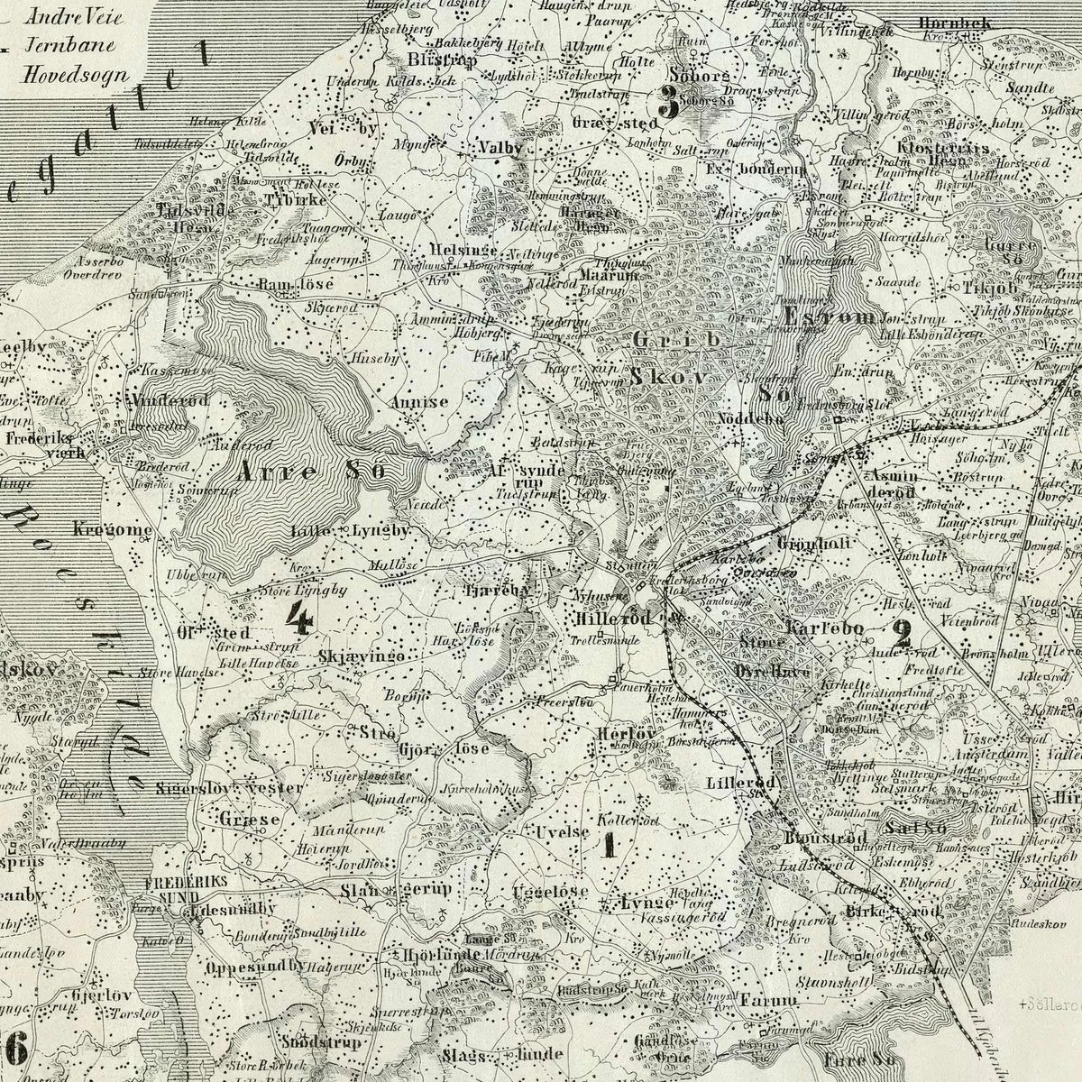 Kort over Frederiksborg Amt 1870 - Plakat – billede 4
