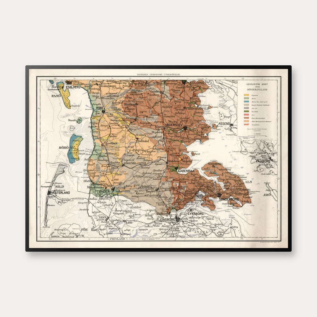 Geologisk kort over Sønderjylland 1935 - Axel Jessen – billede 1