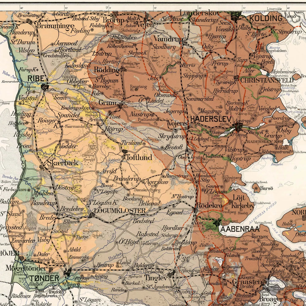 Geologisk kort over Sønderjylland 1935 - Axel Jessen – billede 4