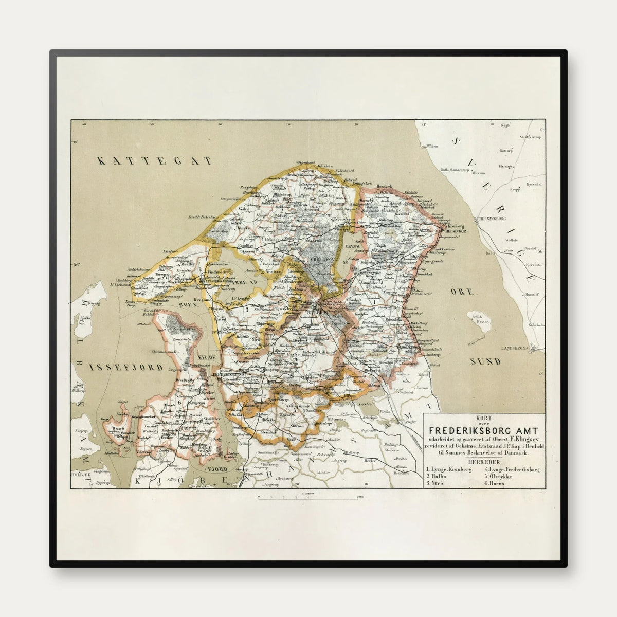 Frederiksborg Amt 1872 - Kort & Plakat – billede 1
