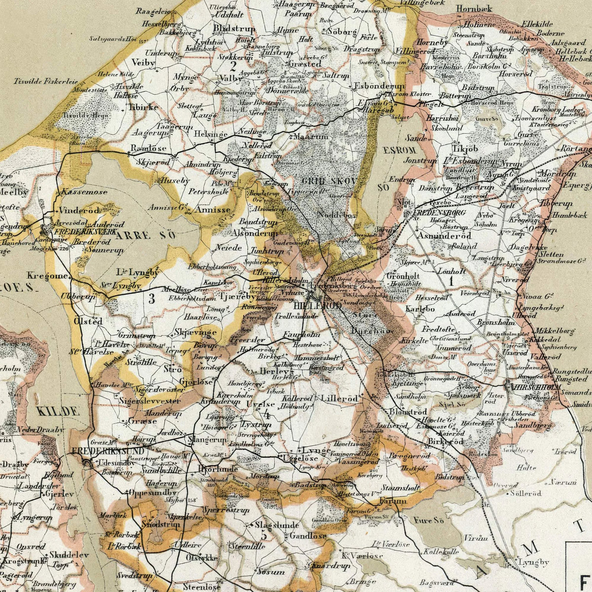 Frederiksborg Amt 1872 - Kort & Plakat – billede 4