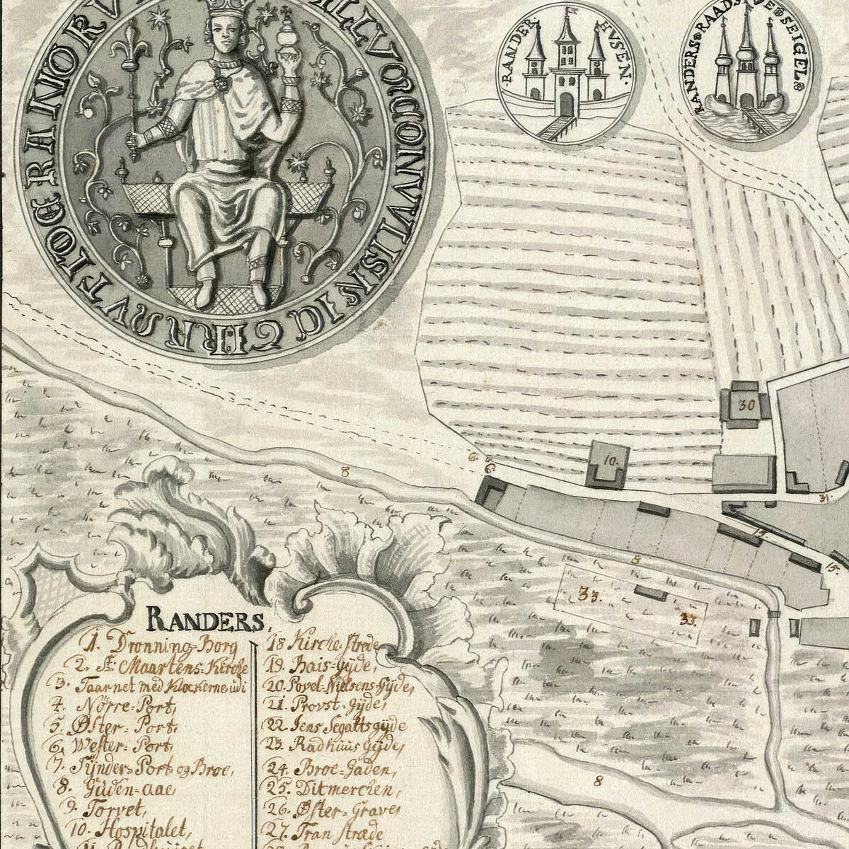 Randers 1755 - Historisk prospekt af Johan Jacob Bruun – billede 4