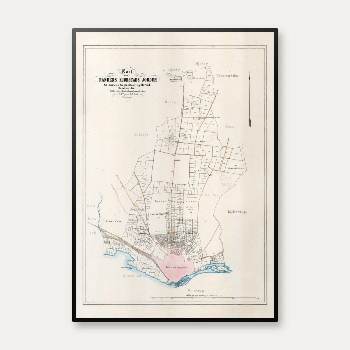 Randers Kjøbstads Jorder 1874 - Historisk matrikelkort – billede 1