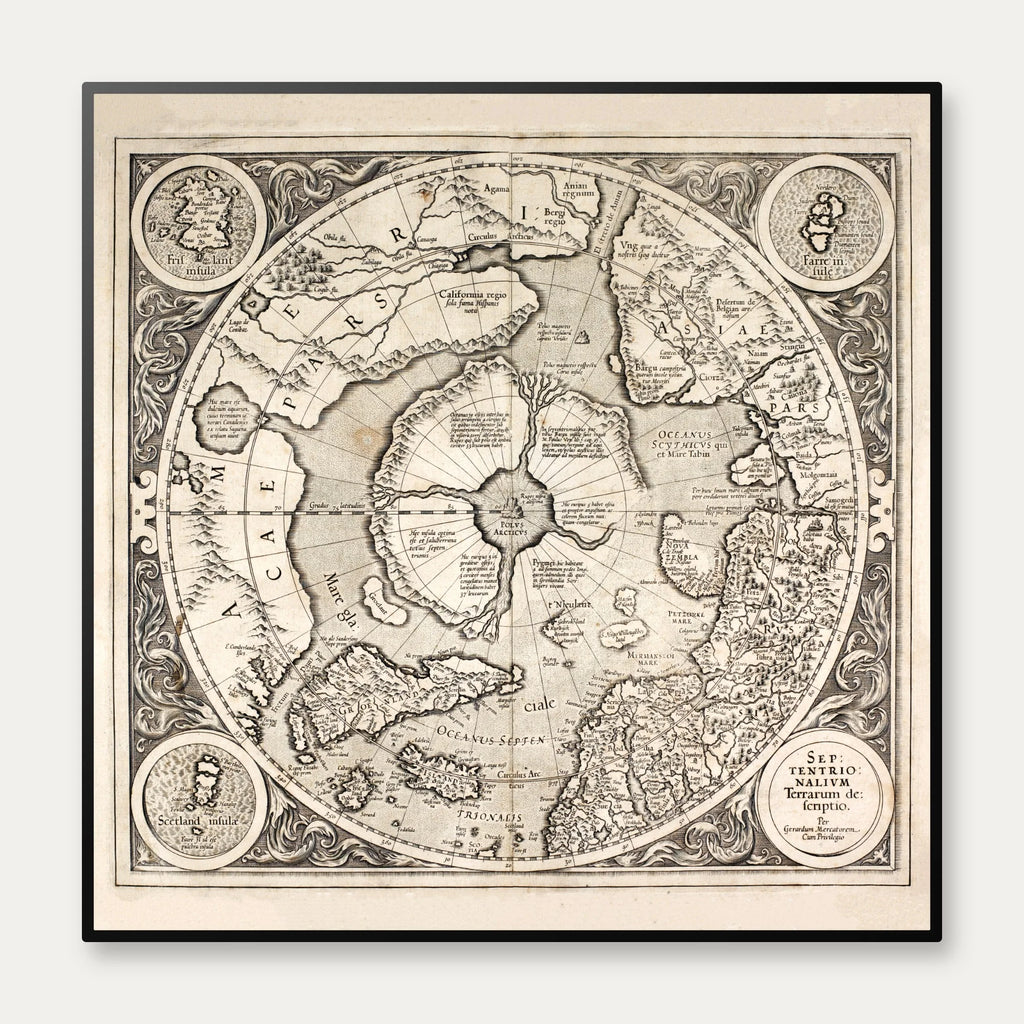 Nordpolen 1606 - Arktisk kort af Gerard Mercator – billede 1