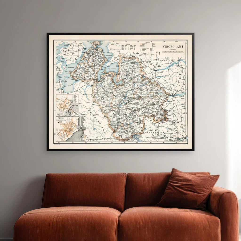 Viborg Amt 1897 - Historisk amtskort - 75×60 cm – billede 2