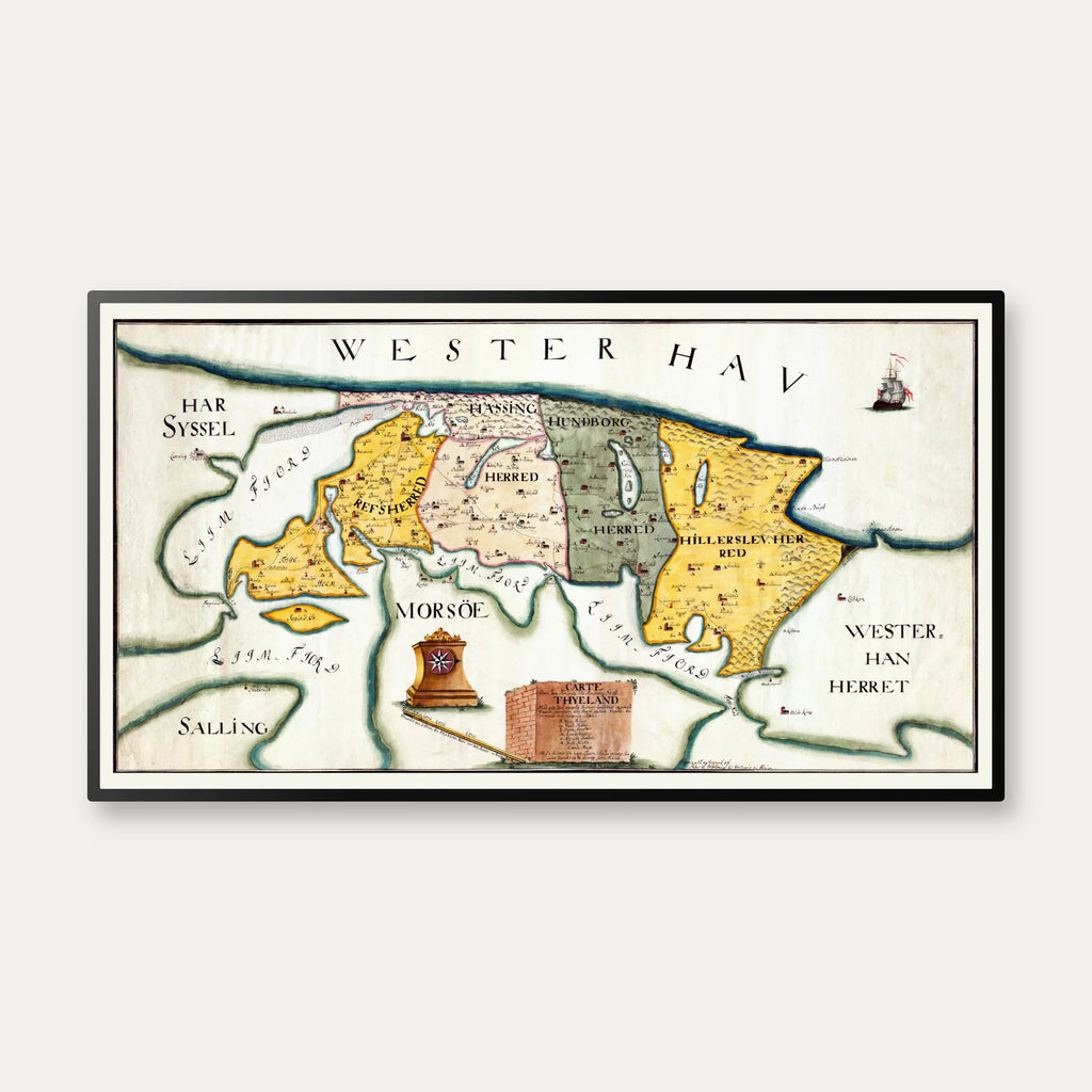 Thy 1750-1767 - Håndtegnet kort over Aalborg Stift - 70×39 cm – billede 1