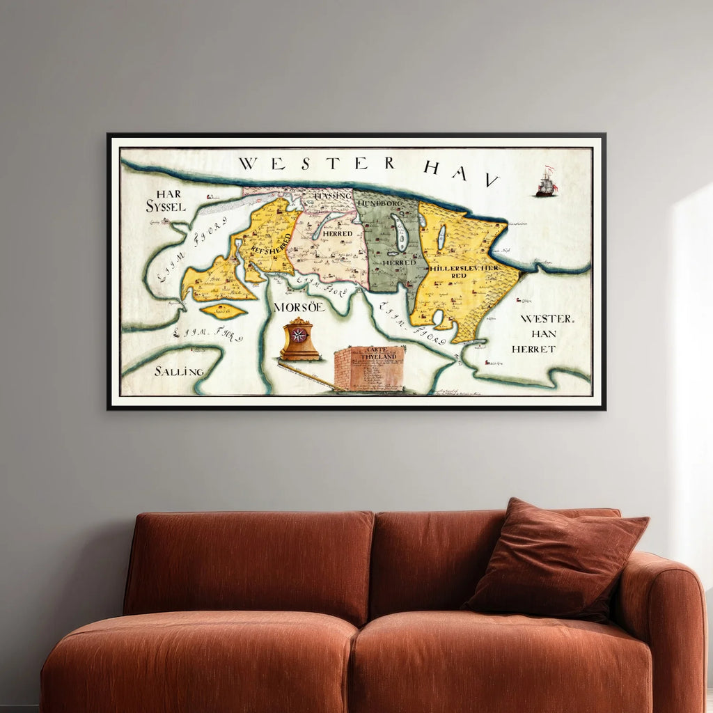 Thy 1750-1767 - Håndtegnet kort over Aalborg Stift - 70×39 cm – billede 2