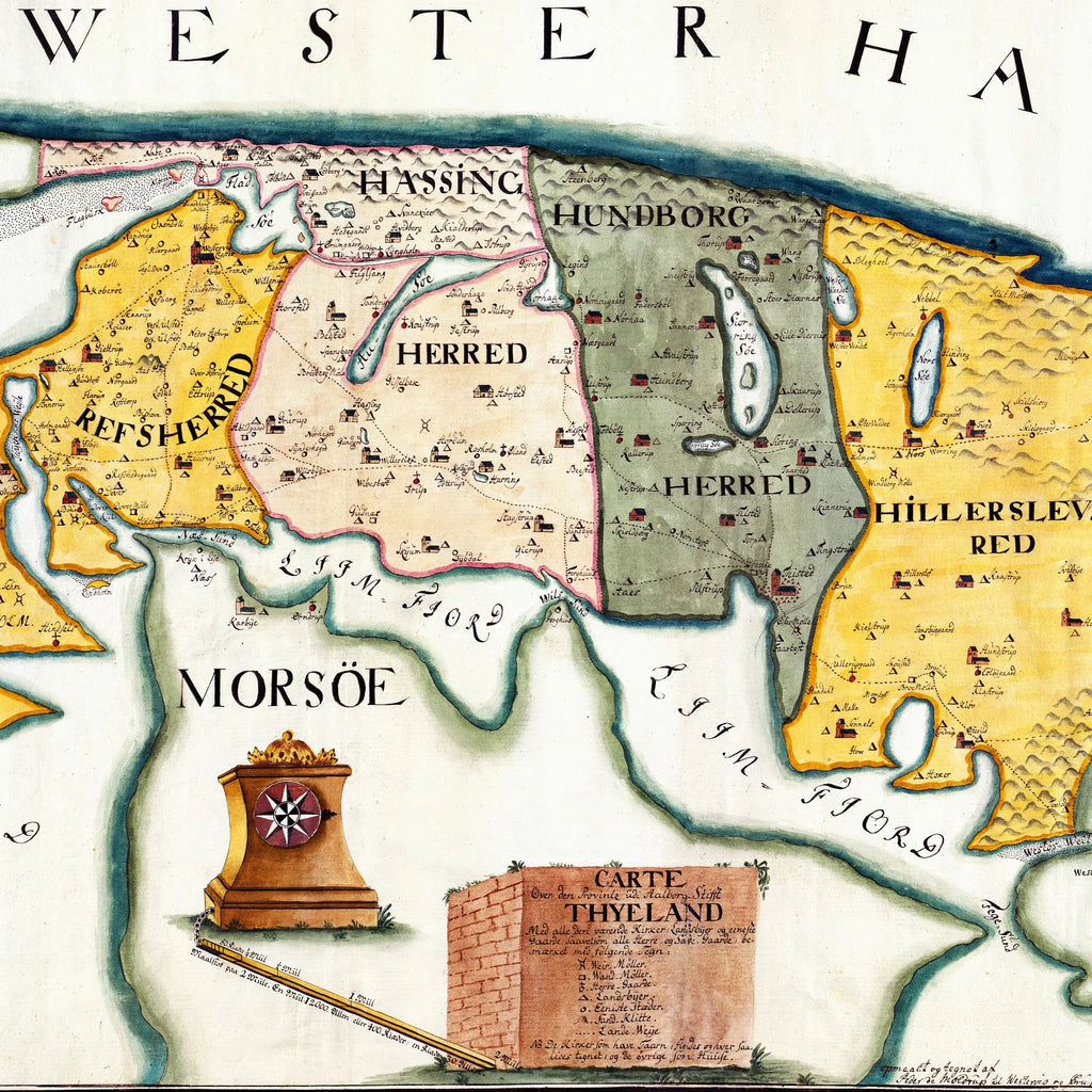 Thy 1750-1767 - Håndtegnet kort over Aalborg Stift - 70×39 cm – billede 4
