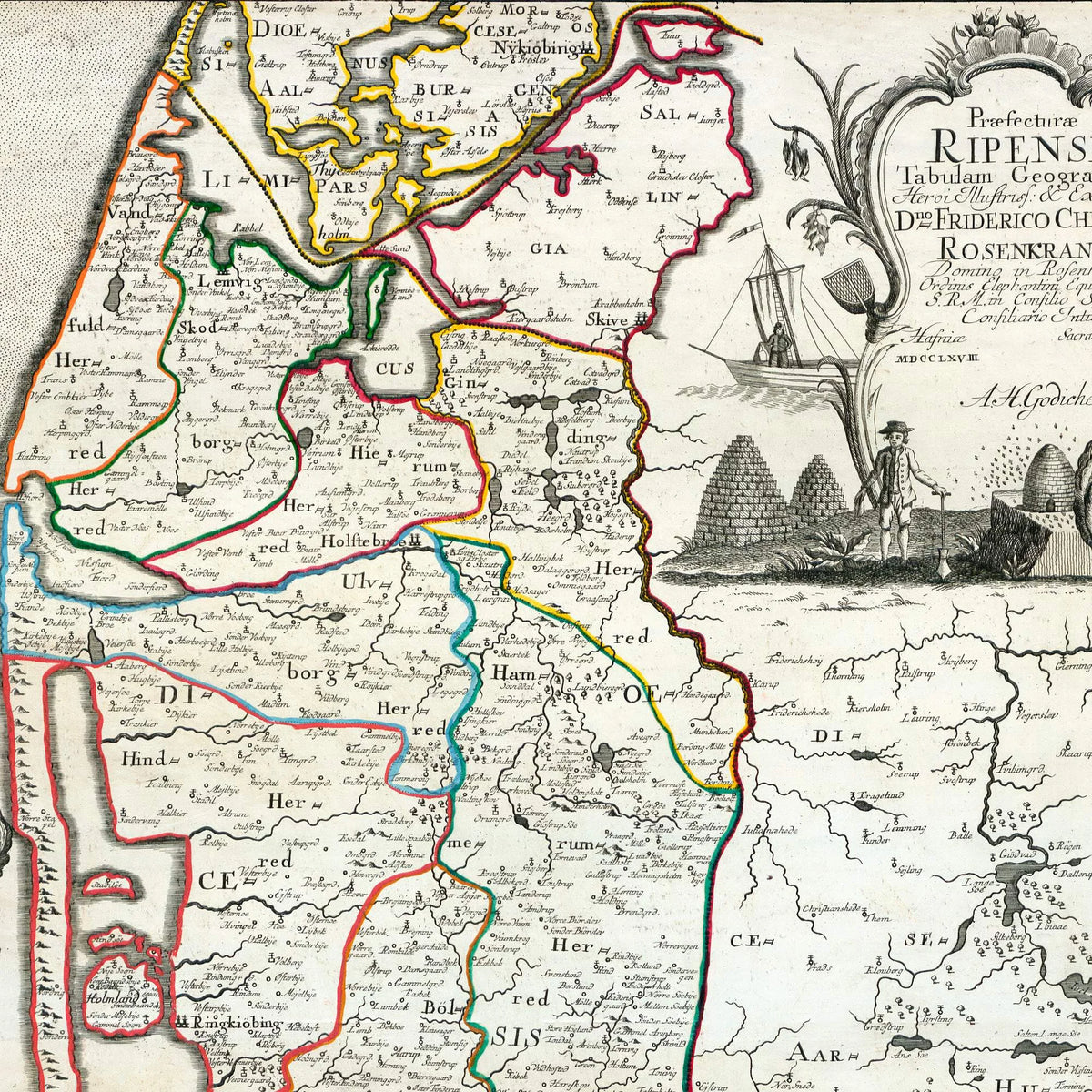 Ribe Stift 1768 - Historisk kort fra Det Danske Atlas - 58×70 cm – billede 4