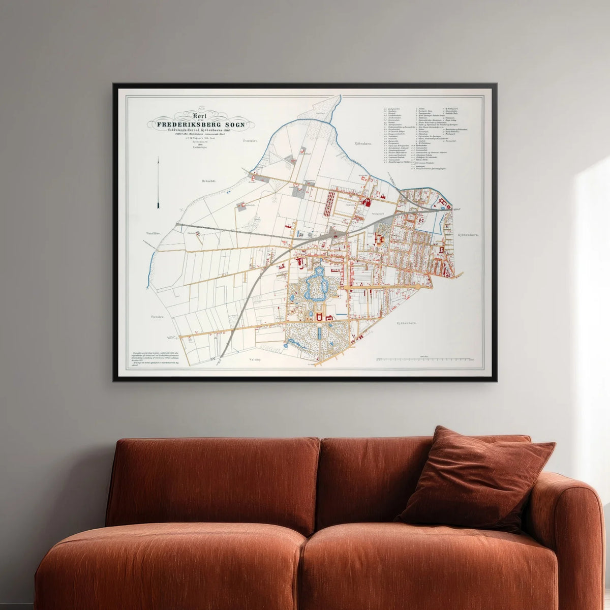 Frederiksberg Sogn 1957 - Historisk matrikelkort - 90×70 cm – billede 2