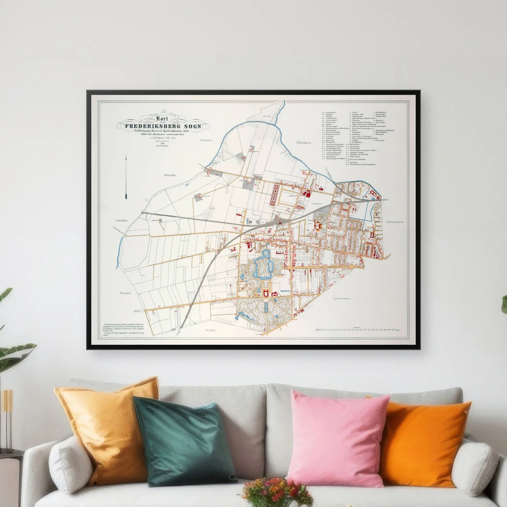 Frederiksberg Sogn 1957 - Historisk matrikelkort - 90×70 cm – billede 3