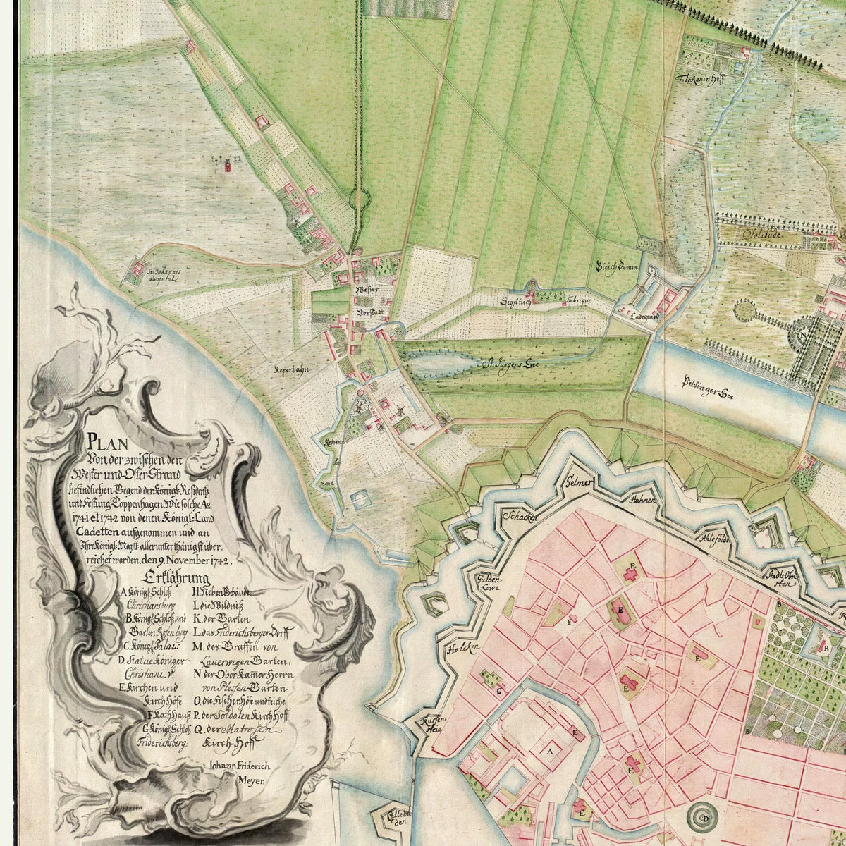 København og Frederiksberg Have 1742 - Historisk plan – billede 4