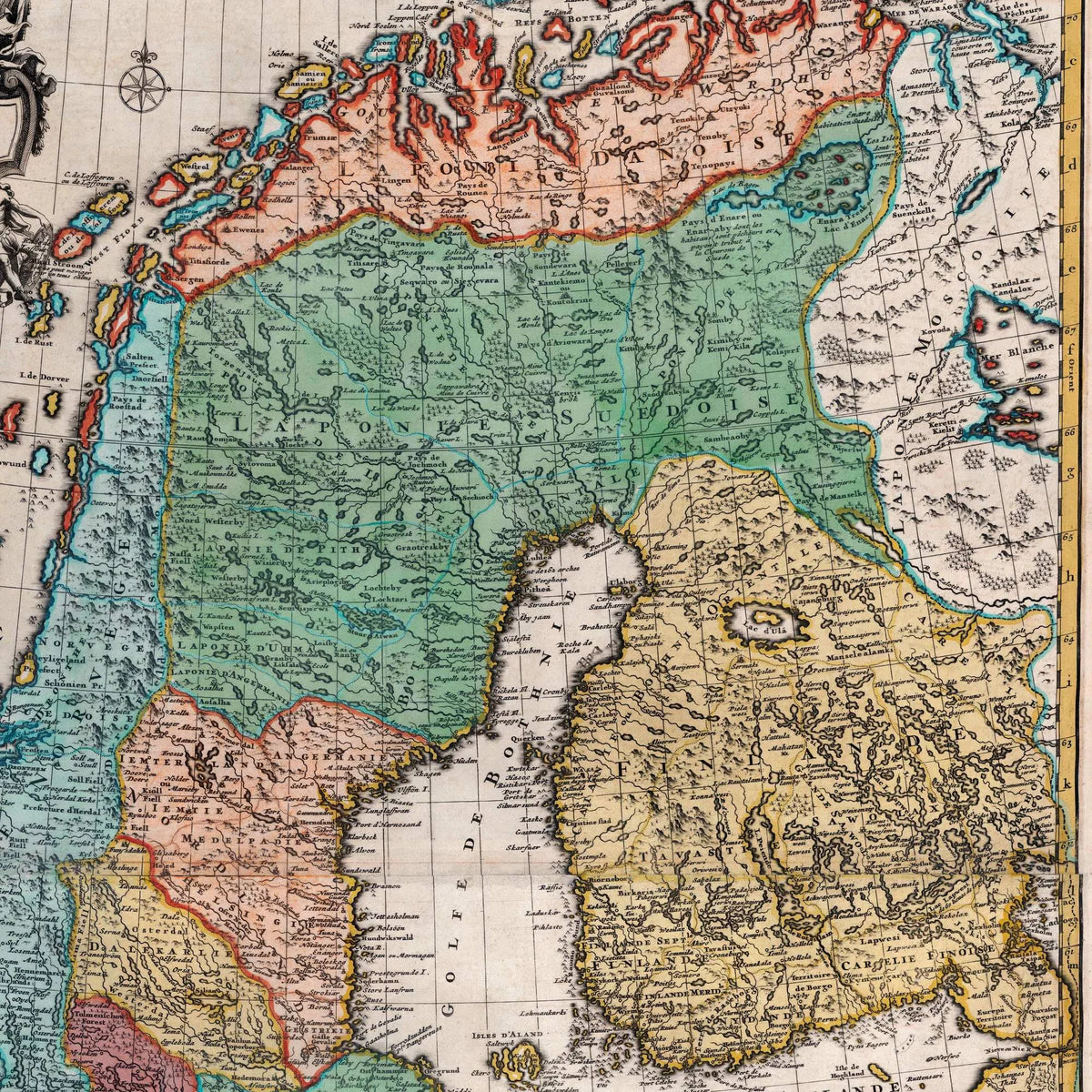 Nordens kroner 1696 - Historisk kort over Danmark, Sverige og Norge – billede 4