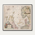 Nordsøen 1690 - Historisk søkort af Johannes van Keulen - 60×53 cm – billede 1