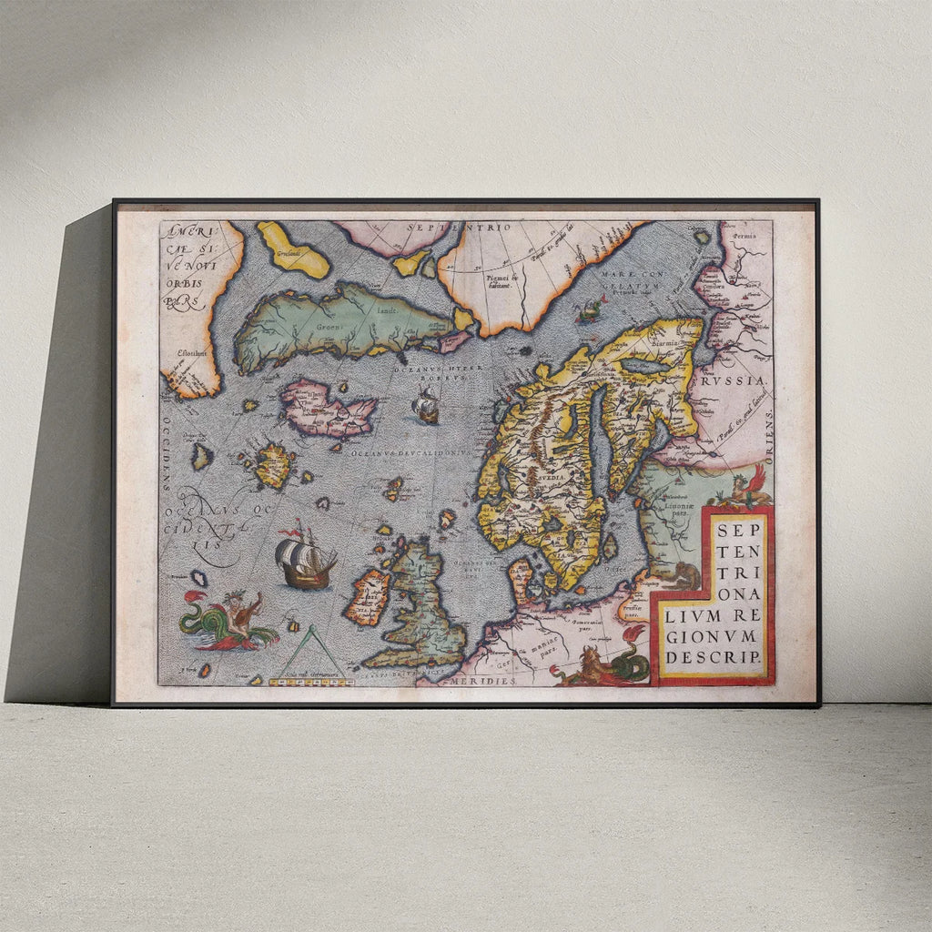 Skandinavien 1602 - Historisk kort af Abraham Ortelius – billede 3
