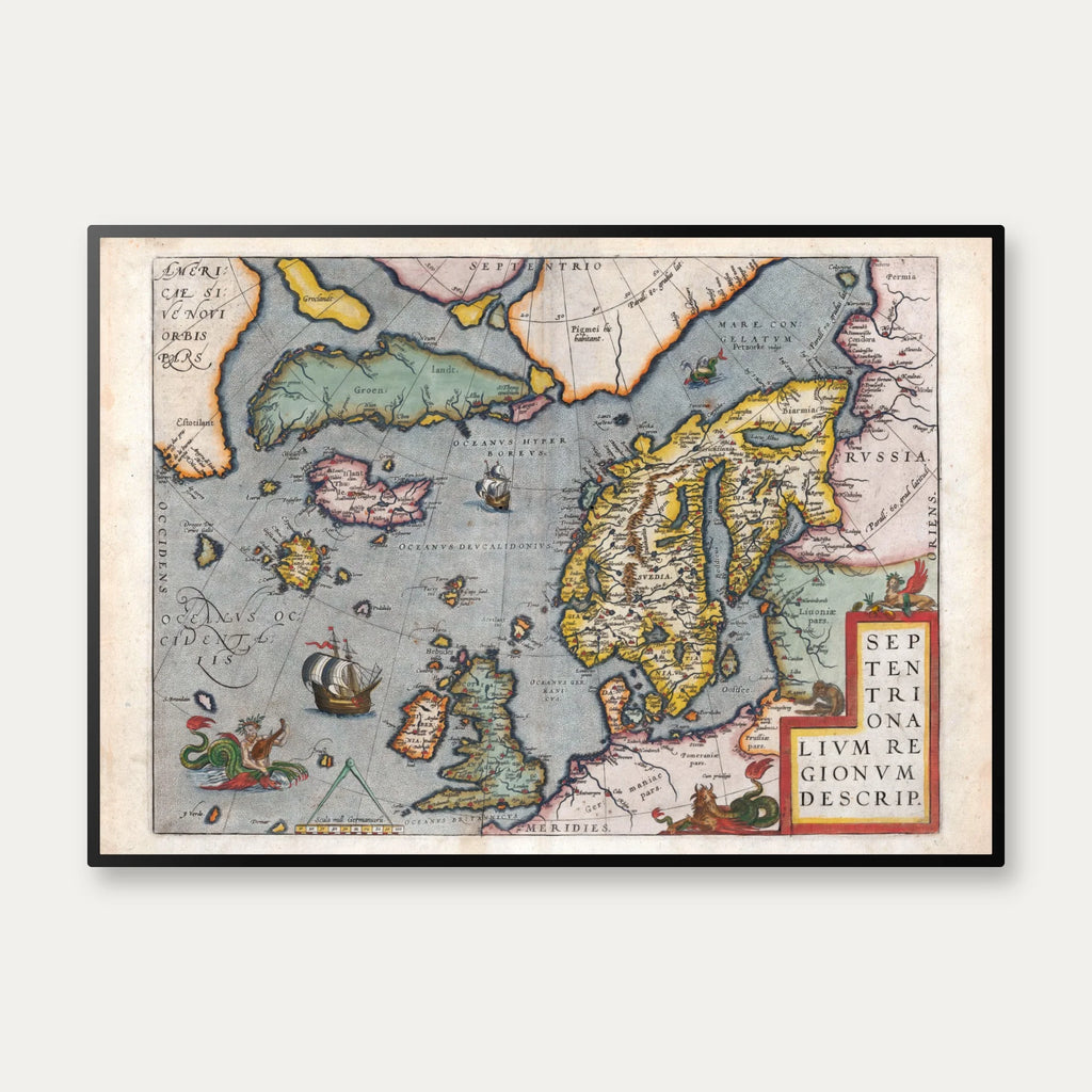Skandinavien 1602 - Historisk kort af Abraham Ortelius – billede 1