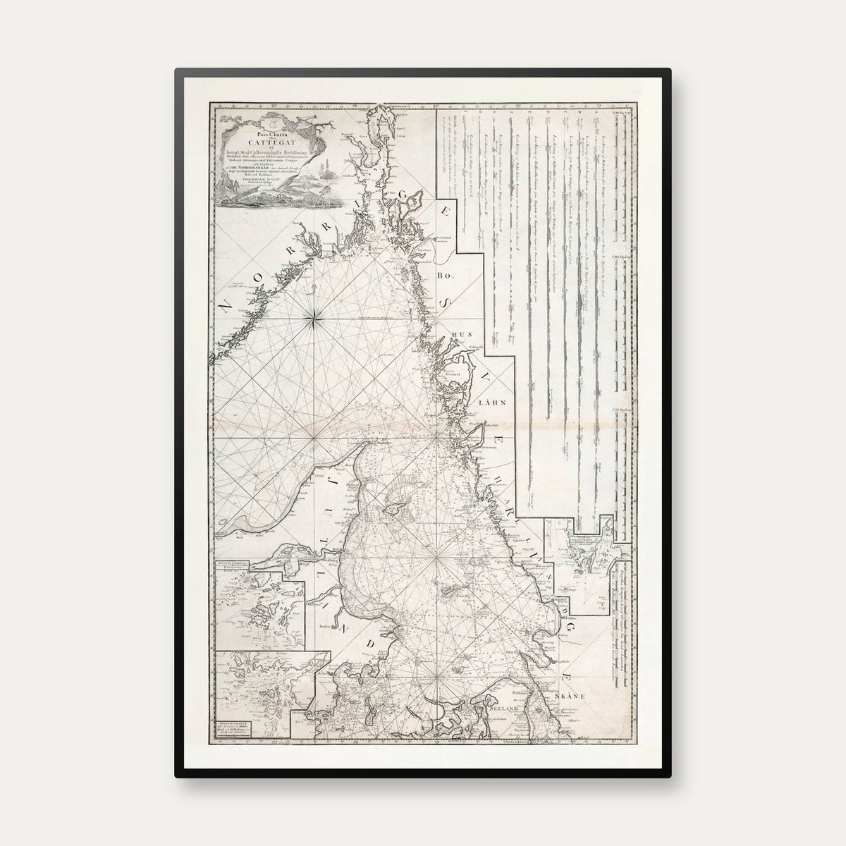 Kattegat 1792 - Historisk søkort af Johan Nordenankar – billede 1
