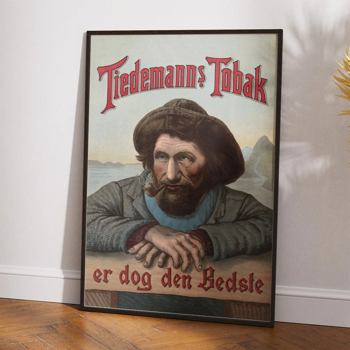 Tiedemanns Tobak 1920 - Norsk reklameplakat med fiskere – billede 2