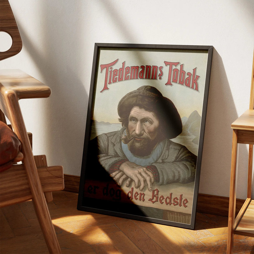 Tiedemanns Tobak 1920 - Norsk reklameplakat med fiskere – billede 3
